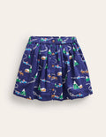 Pull On Twirly Skirt-College Navy Festive Scene