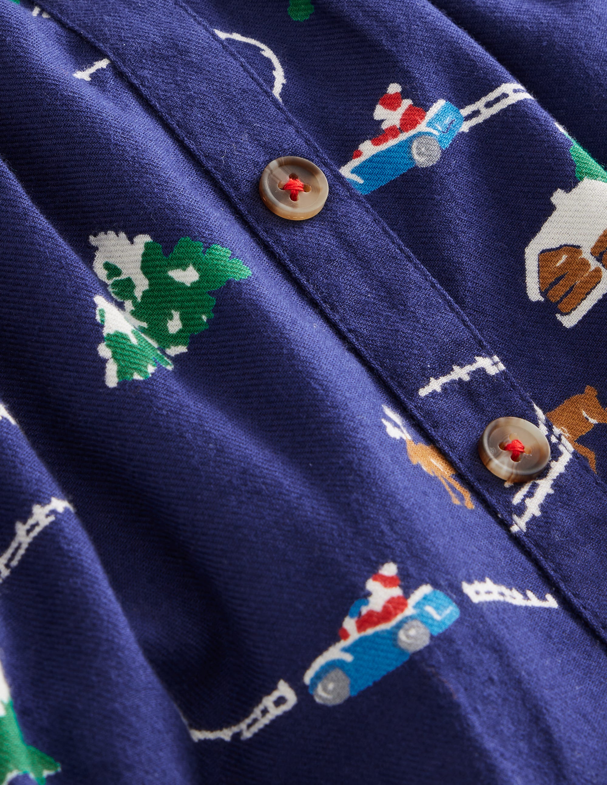 Pull On Twirly Skirt-College Navy Festive Scene - Image 3