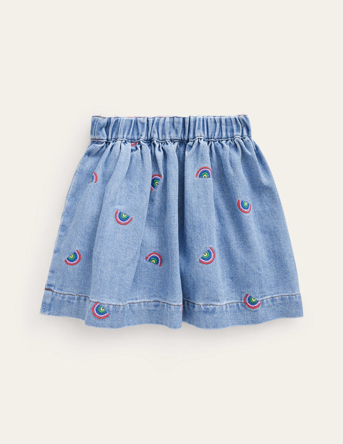 Jupe tournoyante boutonnée-Broderie arc-en-ciel indiscipliné-2