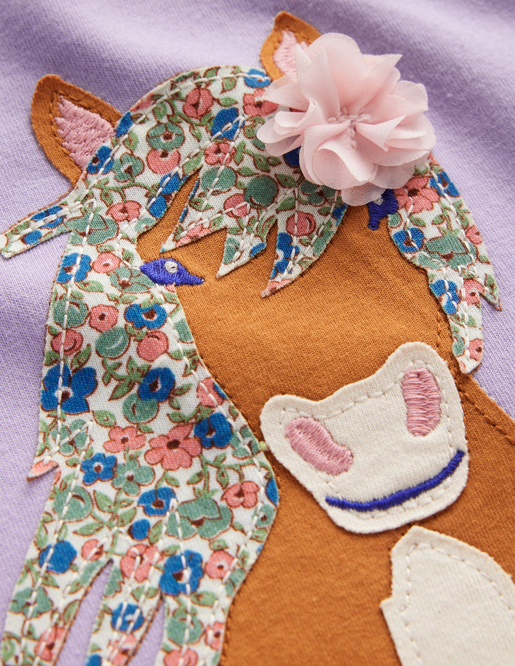 Jersey-Tunika mit Applikationen-Rittersporn „Misty Lavender“-3