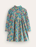 Jerseykleid mit Rollkragen-Bunt Blumenbeet