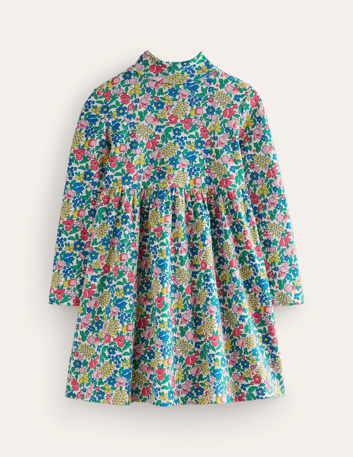 Jerseykleid mit Rollkragen-Bunt Blumenbeet-1