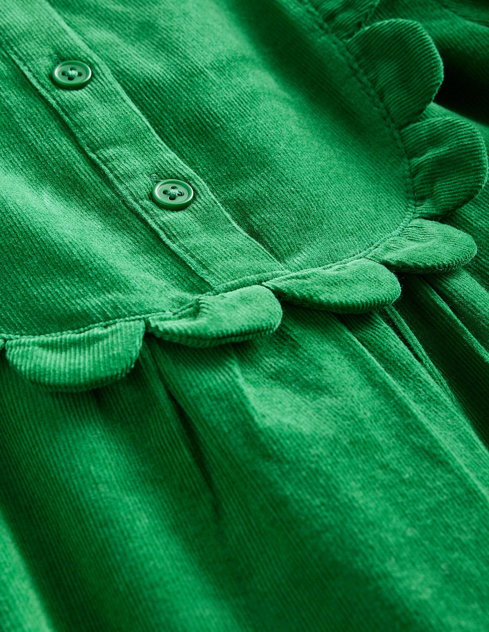 Cordkleid mit Muschelsaum-Tiefgrün - Image 3