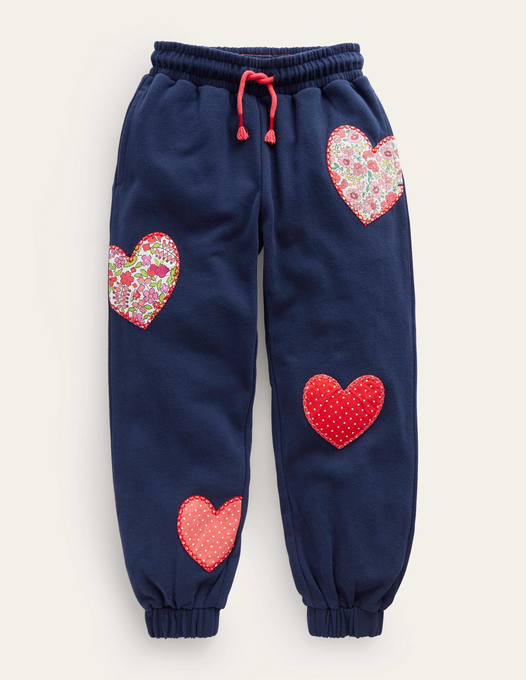 Bas de jogging à appliqué-Cœurs bleu marine foncé - Image 1