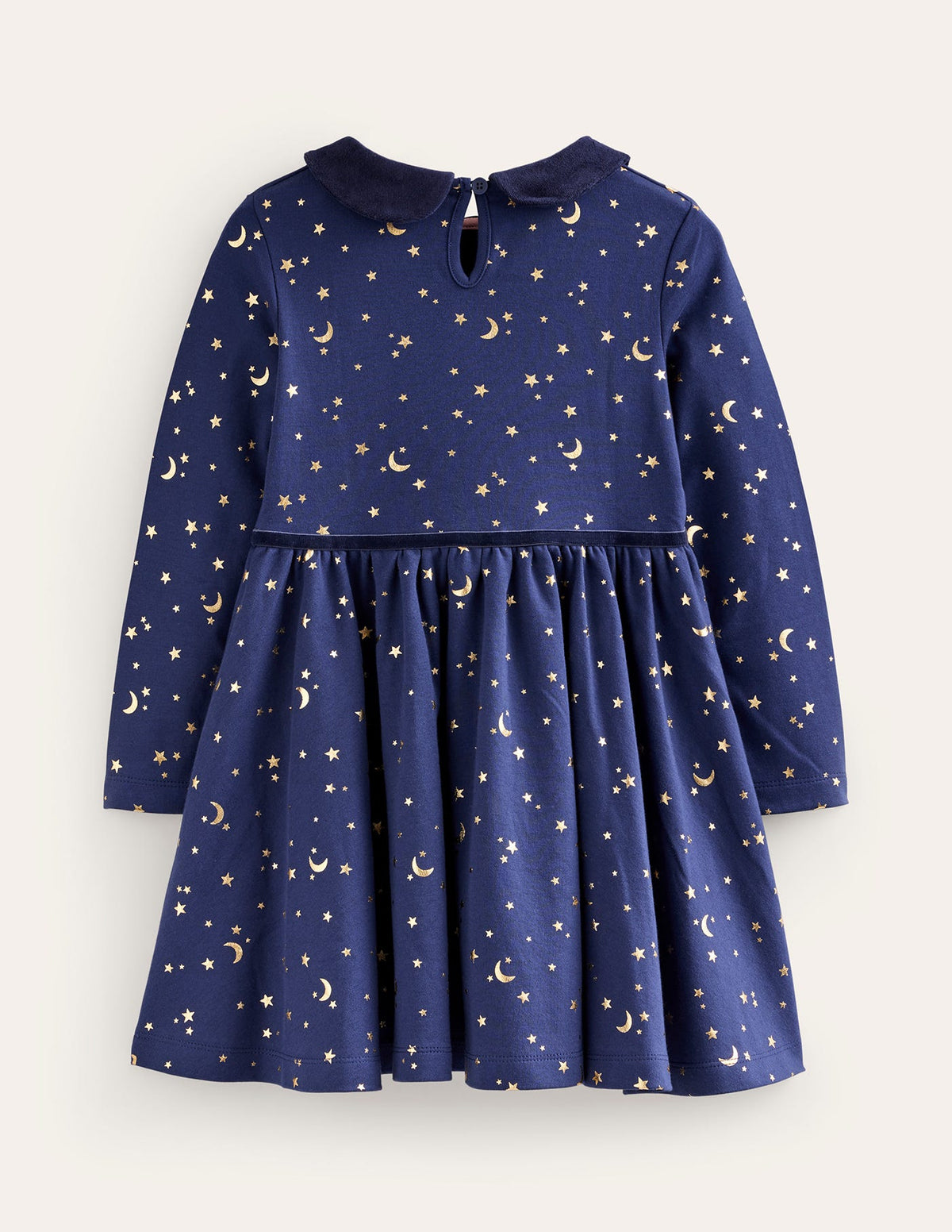 Robe tournoyante avec col-Étoile doré métallisé bleu marine universitaire - Image 2