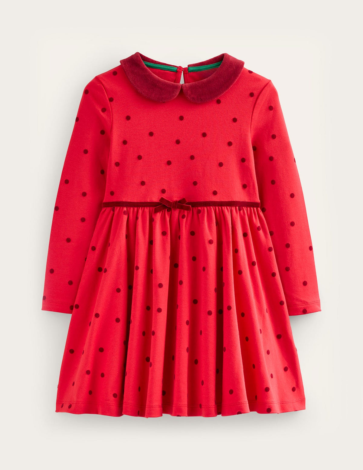 Kleid mit Kragen zum Herumwirbeln-Rockabilly-Rot Konfettipunkte - Image 1