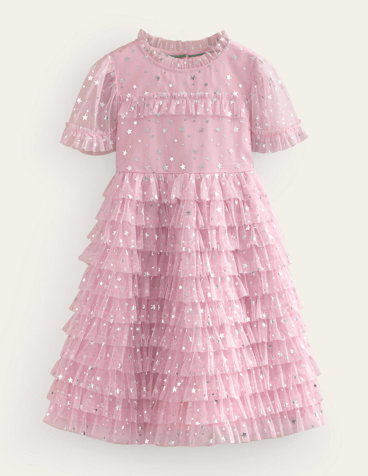 Gerüschtes Tüllkleid mit Sternen-Französisches Rosa - Image 1