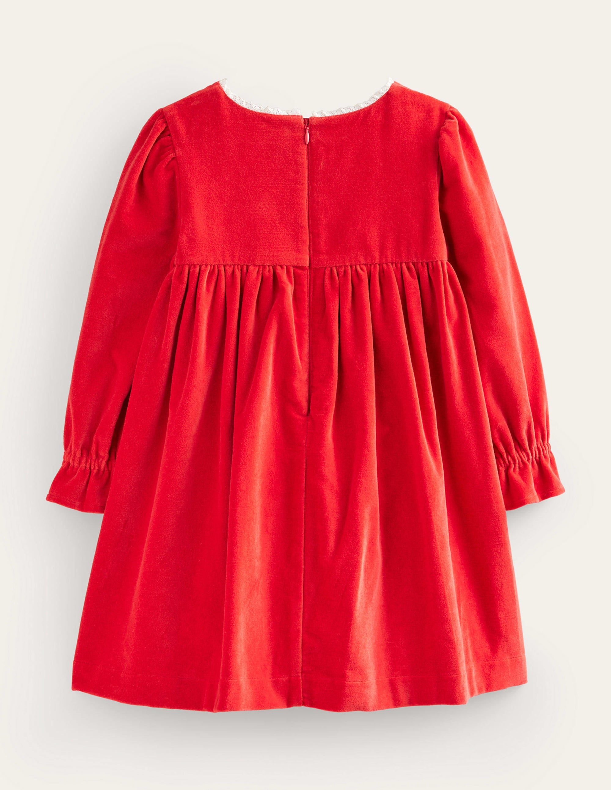 Gesmoktes Samtkleid mit Applikation-Rockabilly-Rot - Image 2