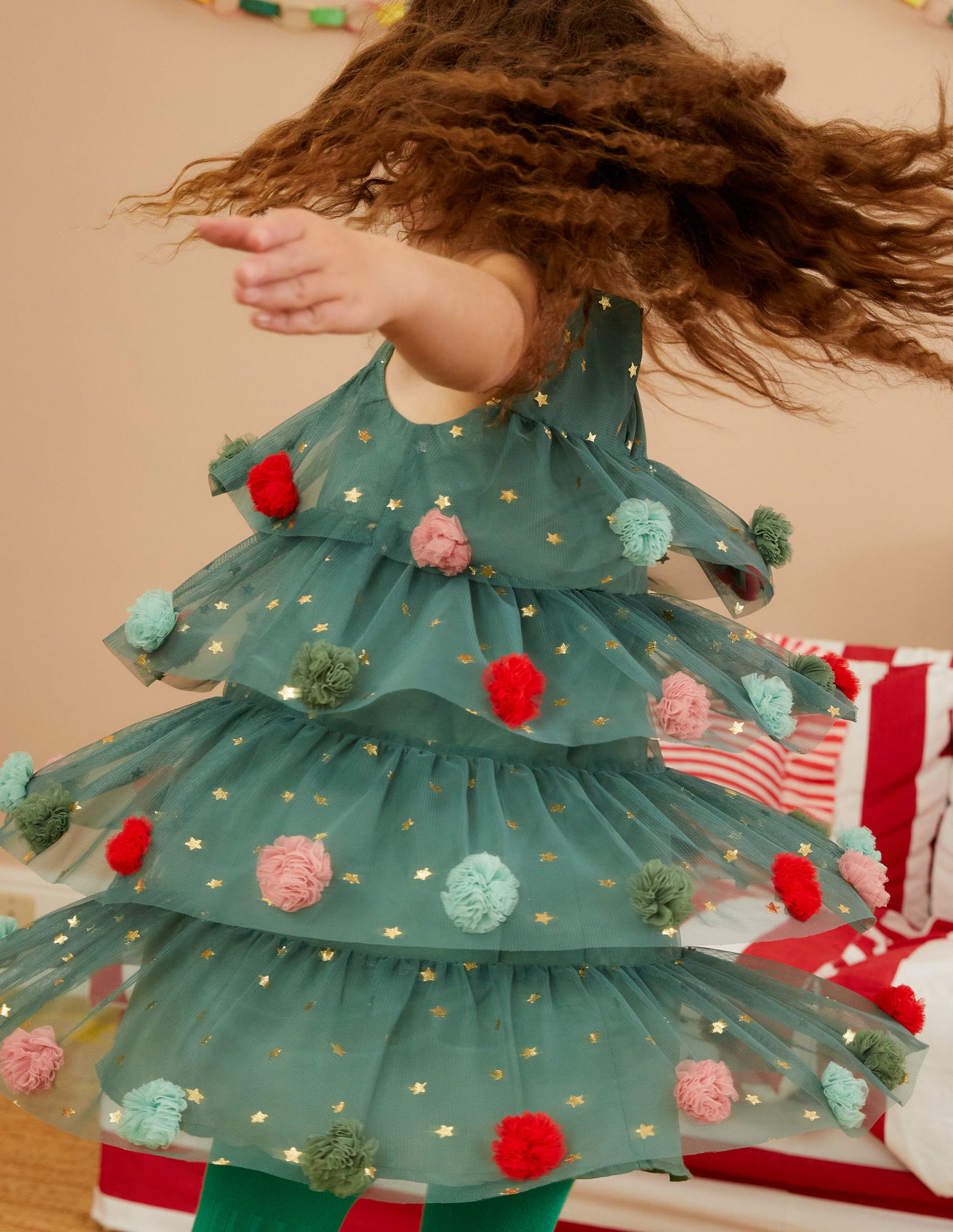 Tüllkleid mit Weihnachtsbaum-Schilfgrün - Image 5