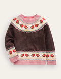 Swing Fair-Isle-Pullover-Anthrazit Grau Rotkehlchen