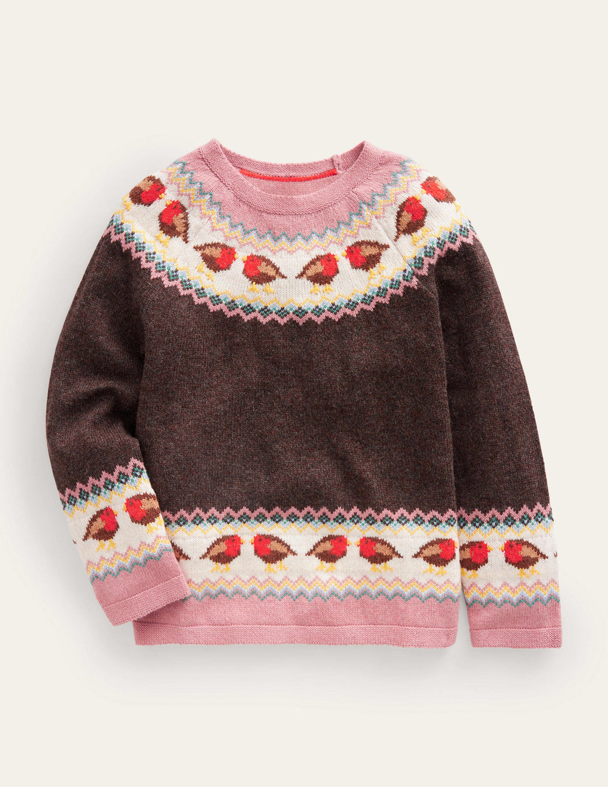 Swing Fair-Isle-Pullover-Anthrazit Grau Rotkehlchen-1