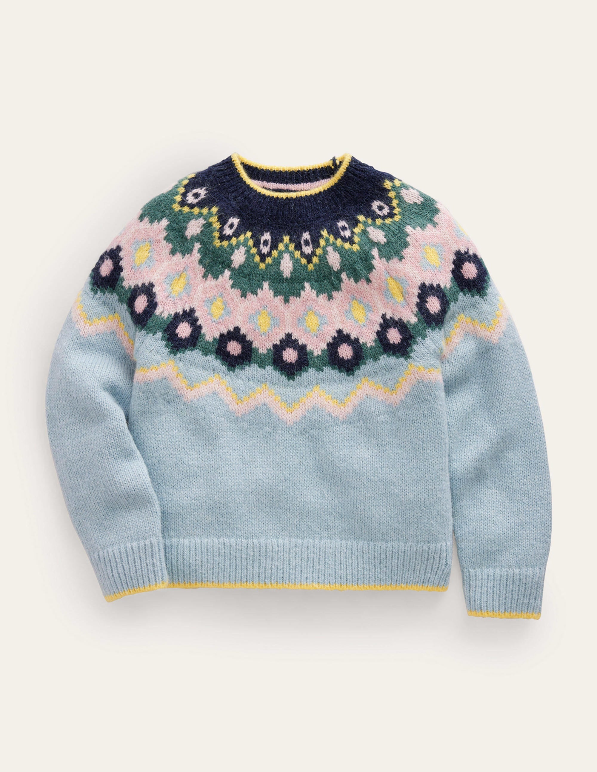 Kuscheliger Fair-Isle-Pullover-Dämmerungsblau - Image 1