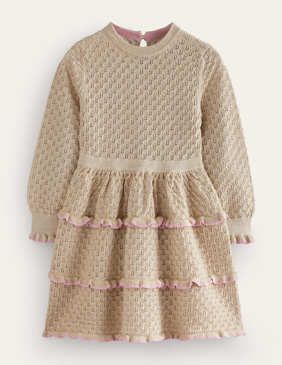 Glitzerndes Strickkleid-Gold - Image 1