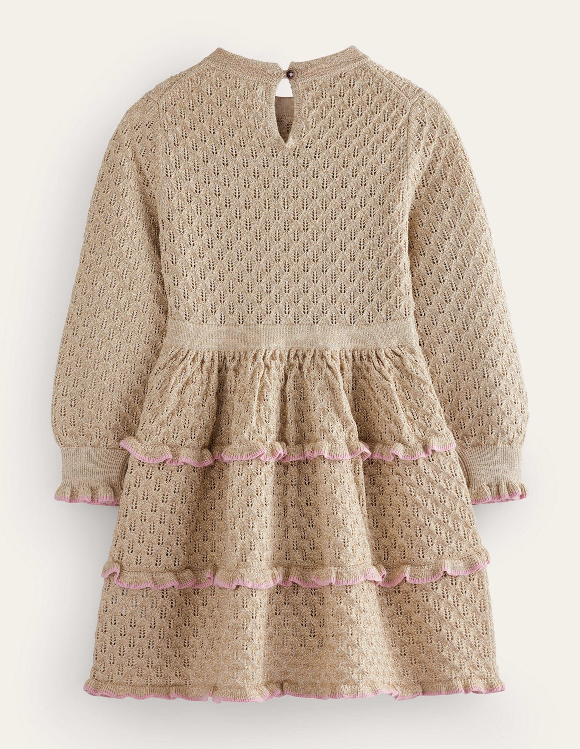 Glitzerndes Strickkleid-Gold-2