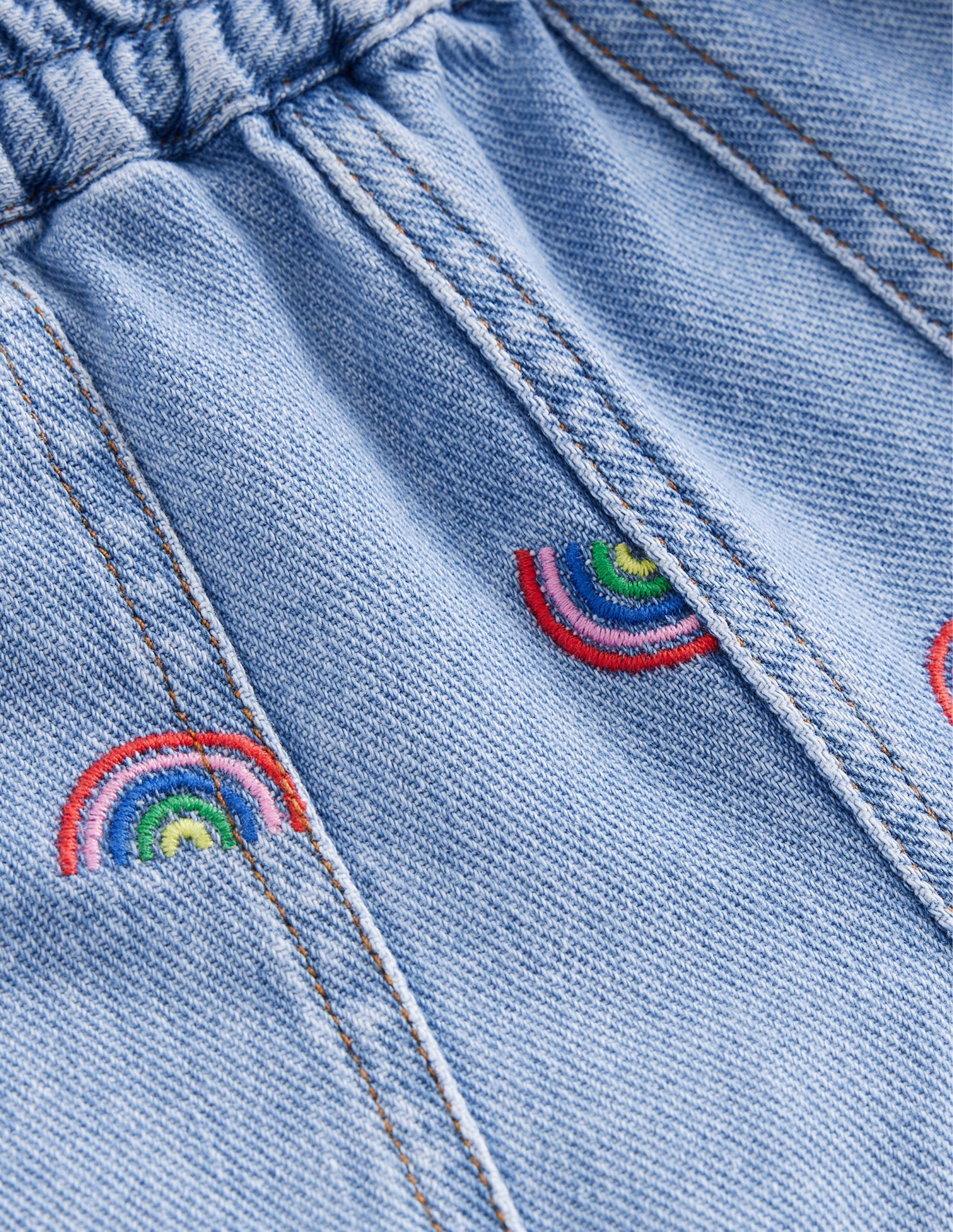 Jean à enfiler-Broderie arc-en-ciel indiscipliné - Image 3