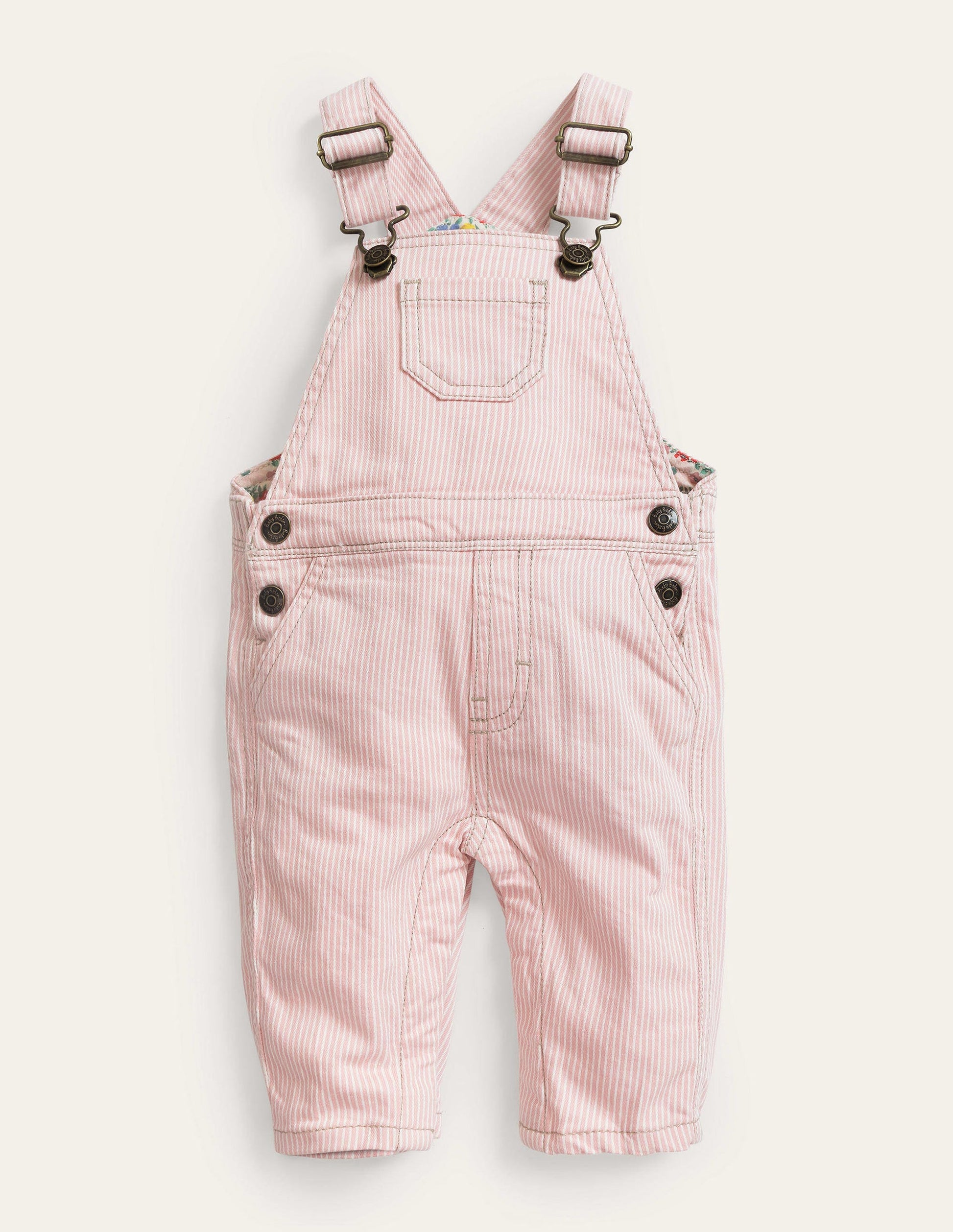 Salopette rayée-Coutil rose boto-1