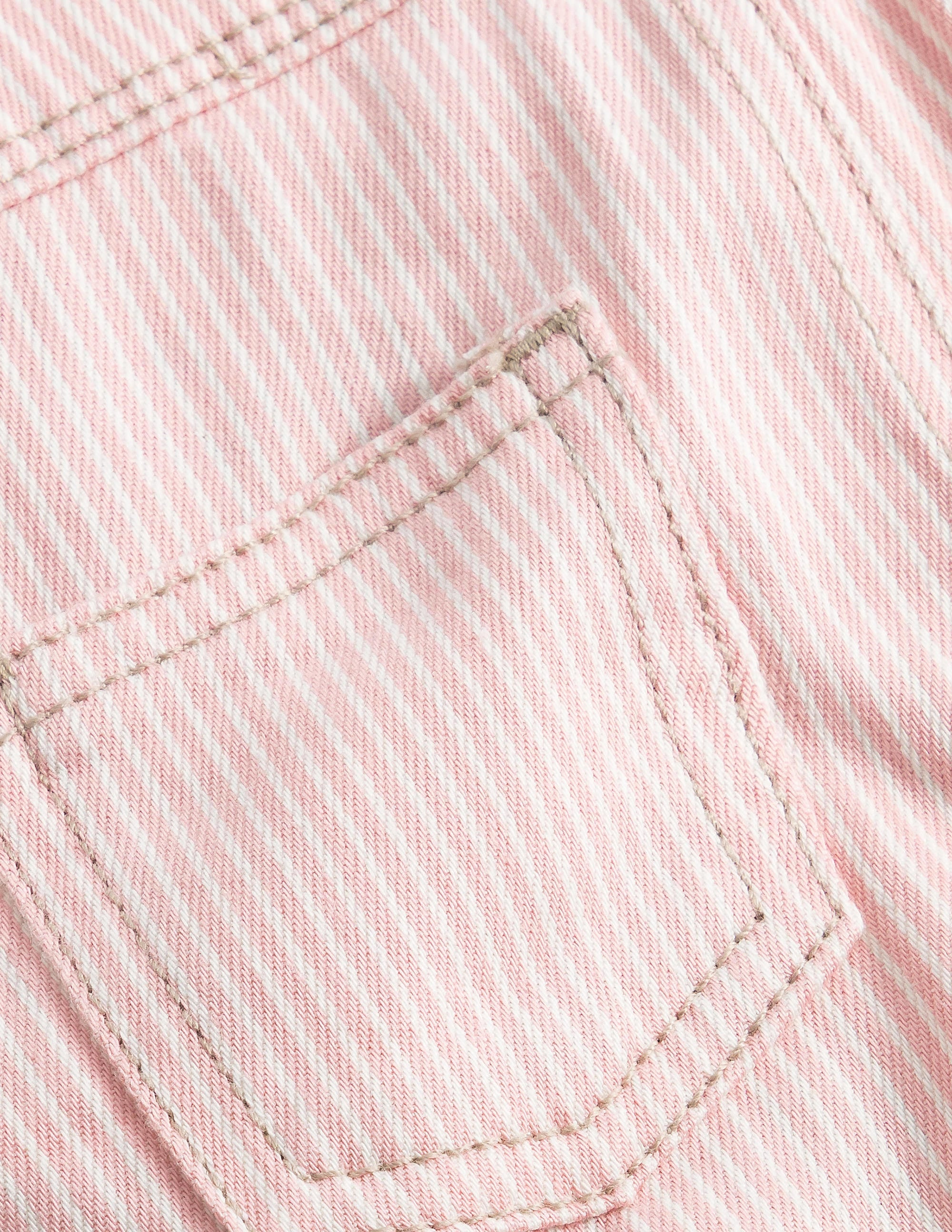 Salopette rayée-Coutil rose boto - Image 3