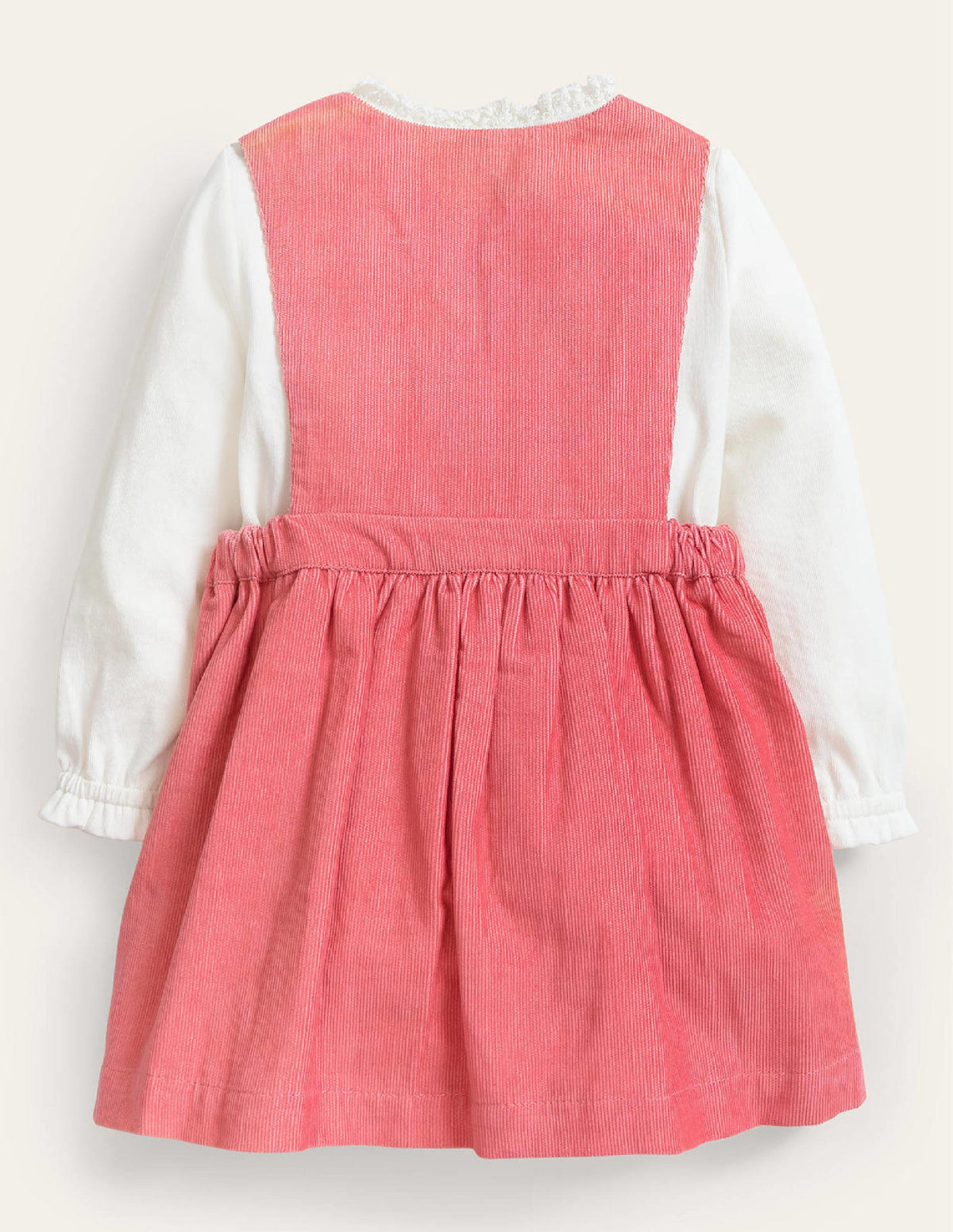Ensemble tissé avec robe chasuble-Rouge pommier sauvage - Image 2