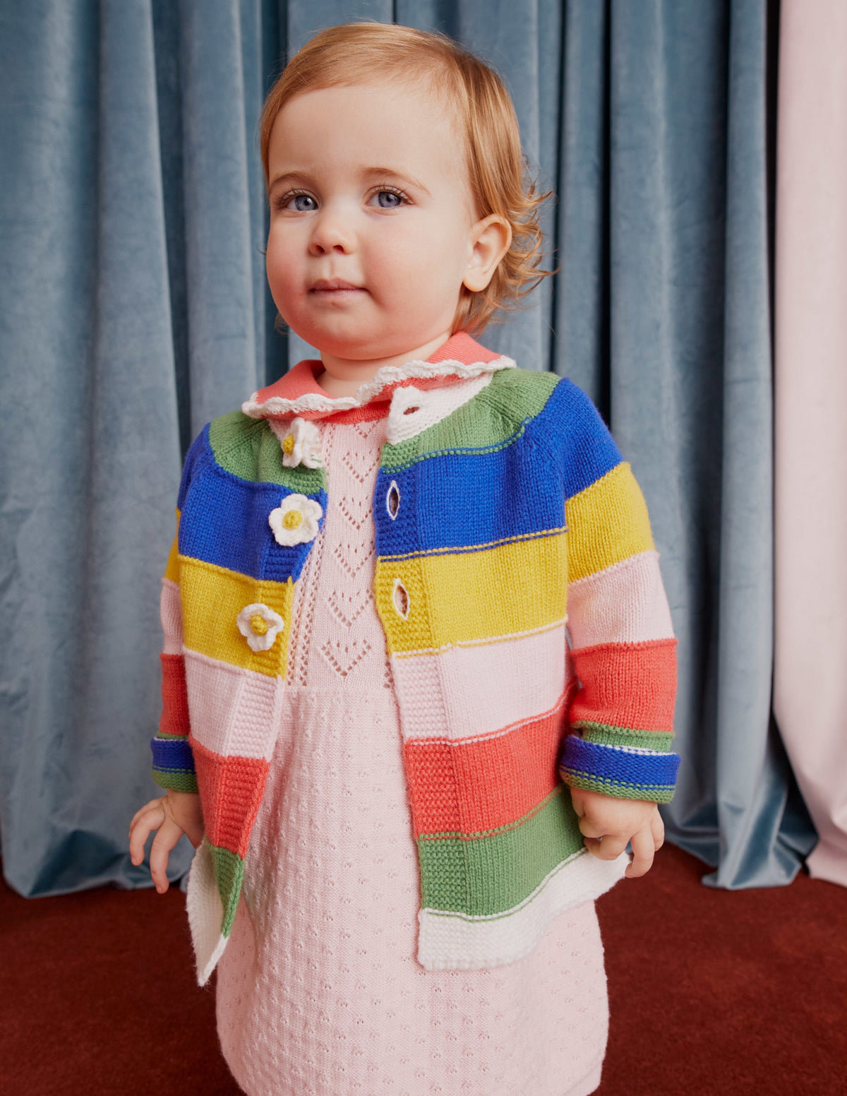 Strickkleid mit Puffärmeln-Delfinrosa-4