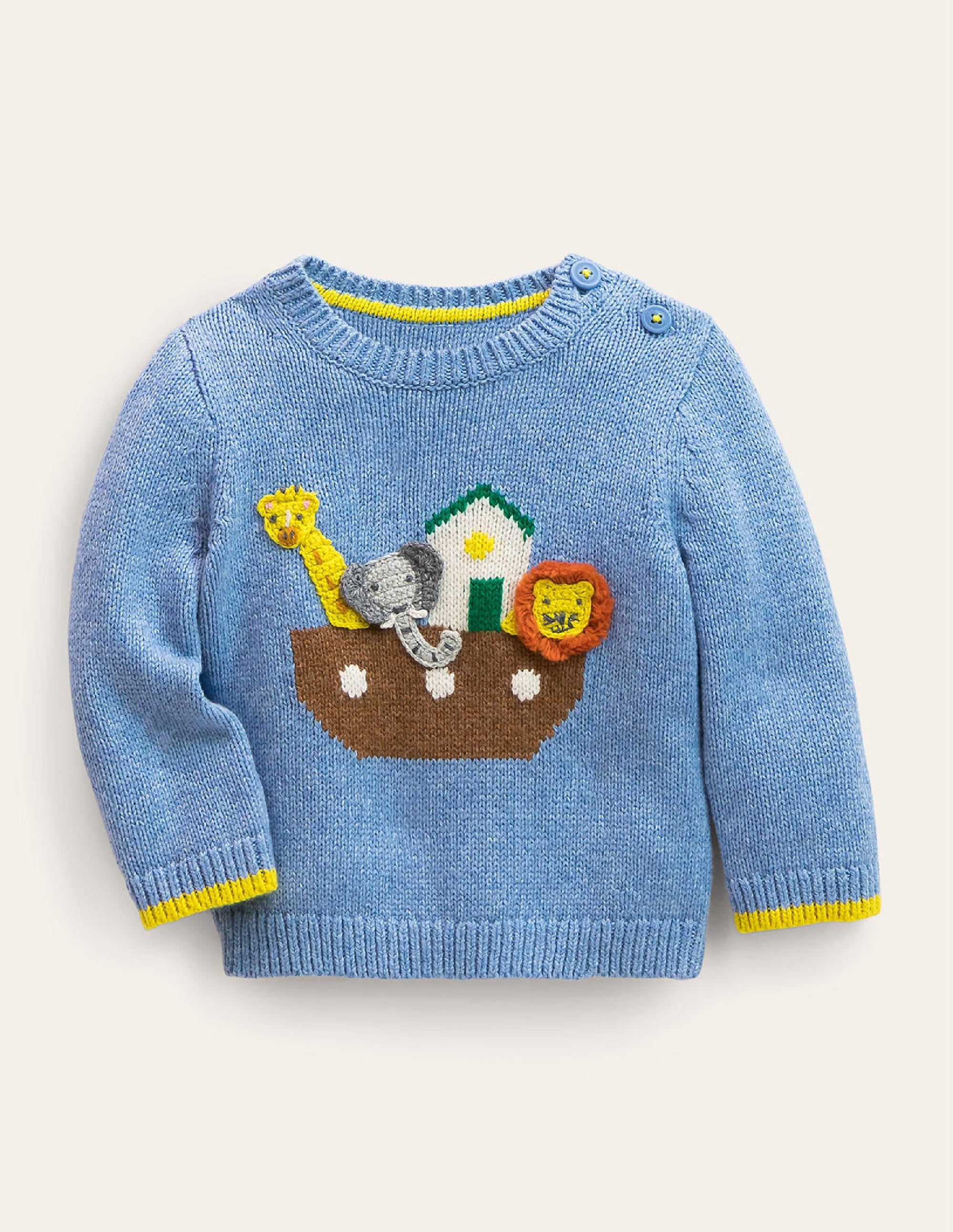 Pull fun en maille-Bleu Brunnera - Image 1