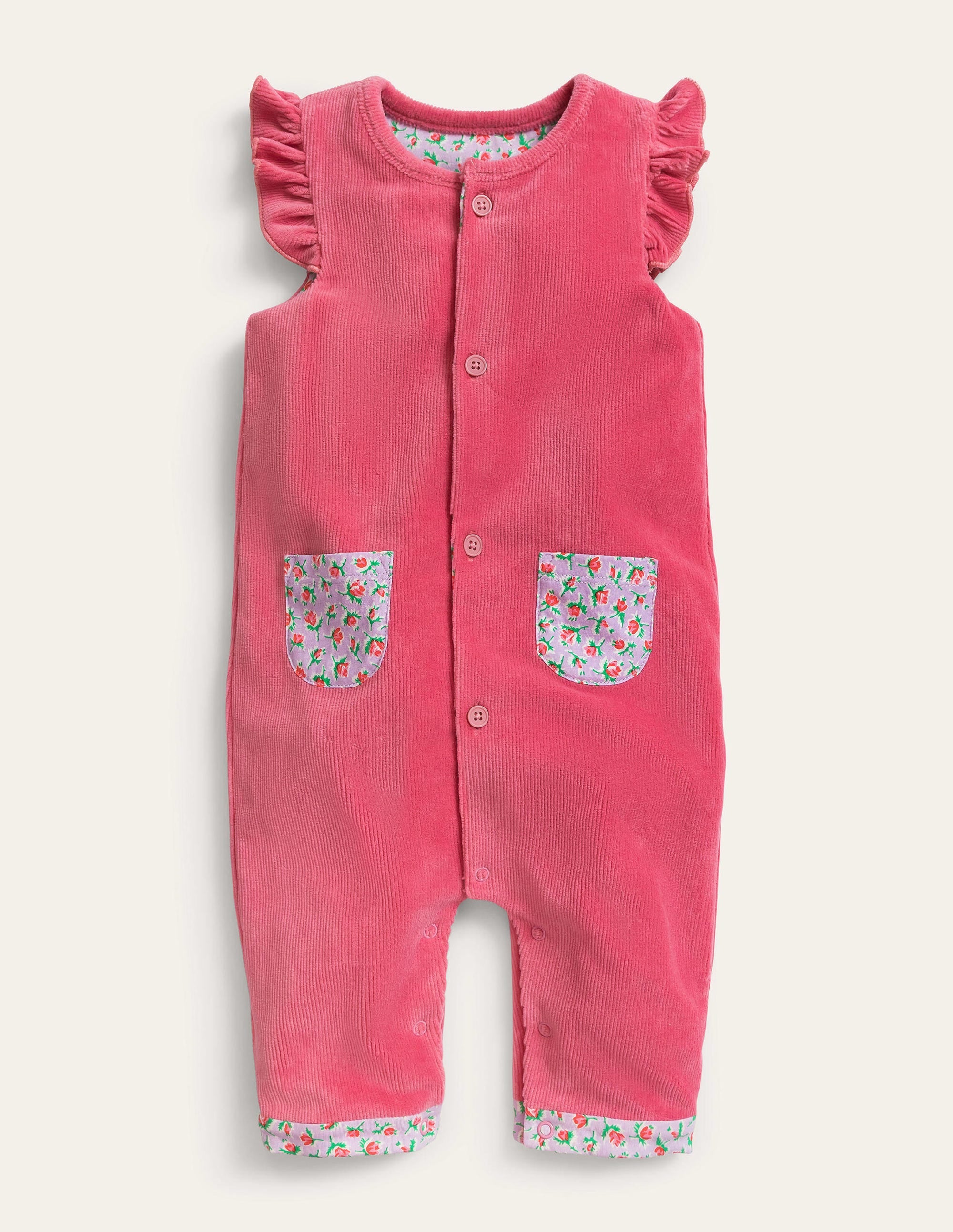 Strampler aus Cord mit Jerseyfutter-Wüstenrose - Image 1
