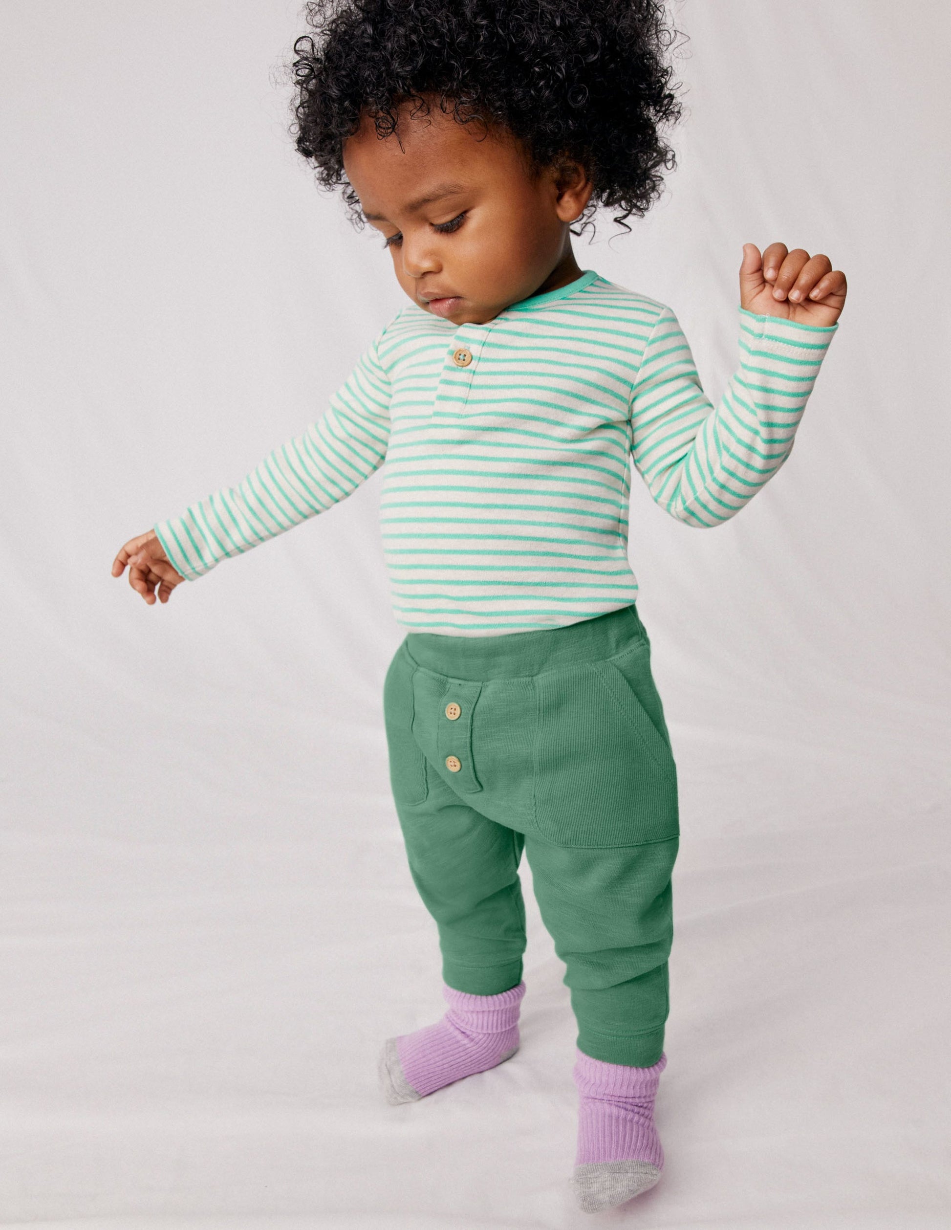 Garment Wash Bottoms-Deep Grass Green-4