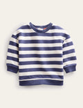 Gestreiftes Sweatshirt-Hellbeige/Navy