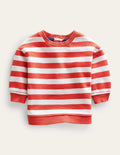 Gestreiftes Sweatshirt-Hellbeige/Rot