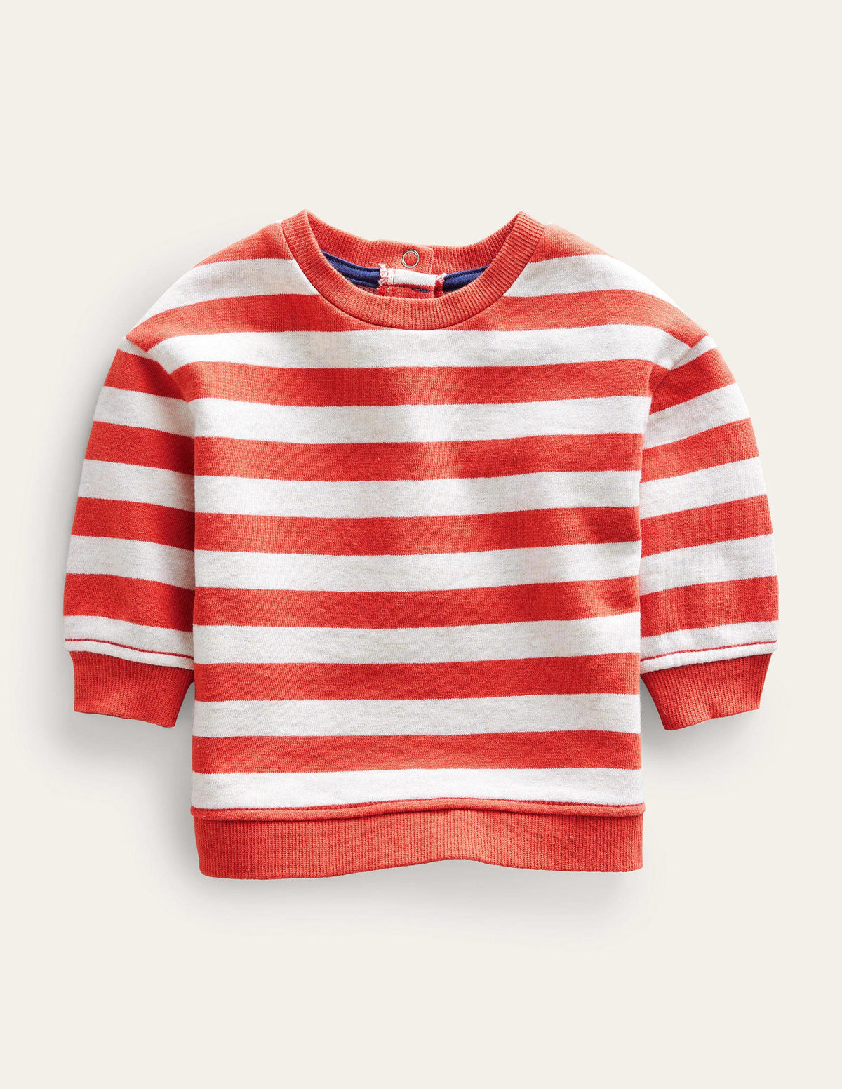 Gestreiftes Sweatshirt-Hellbeige/Rot - Image 1