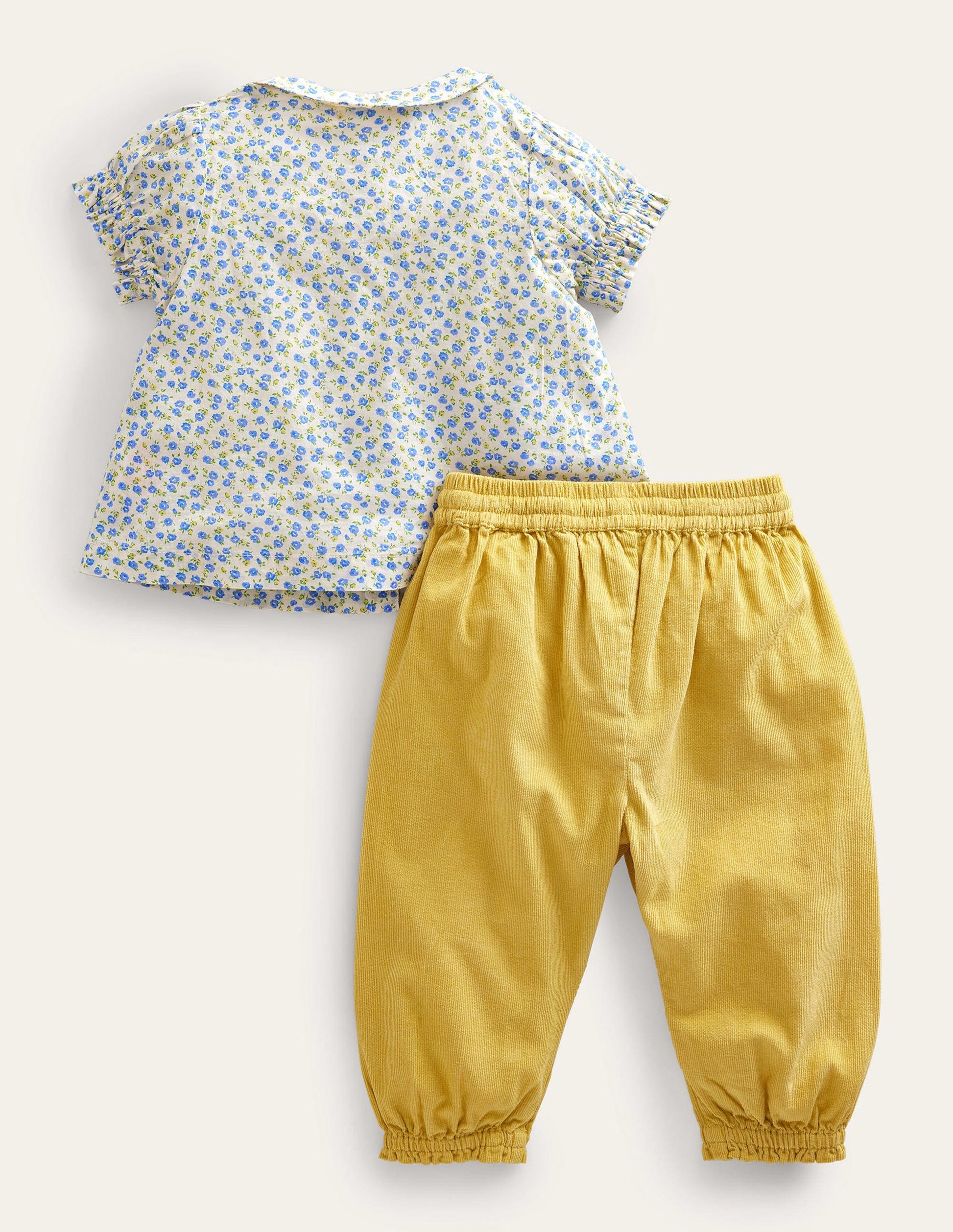 Nostalgisches gewebtes Spielset-Himmelblau, Blumenmuster-2