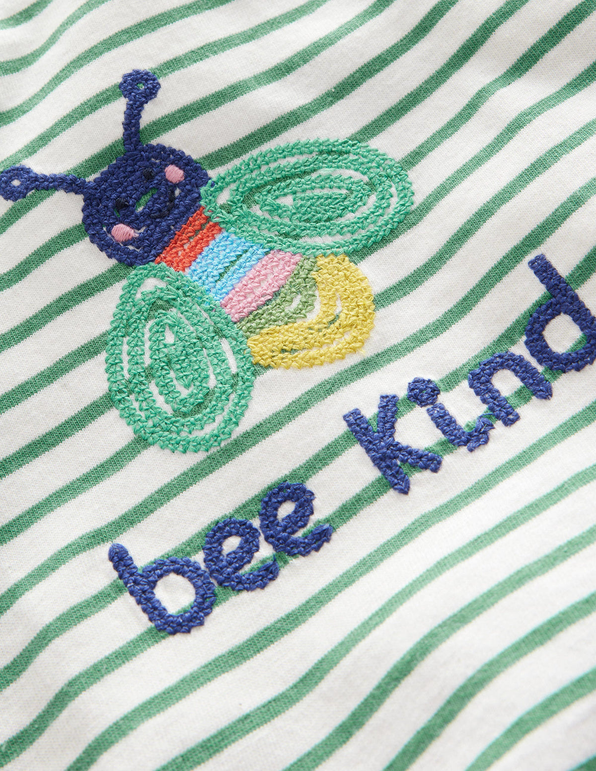 T-Shirt mit aufgestickter Grafik-Naturweiß/Zultanitgrün, Biene - Image 3