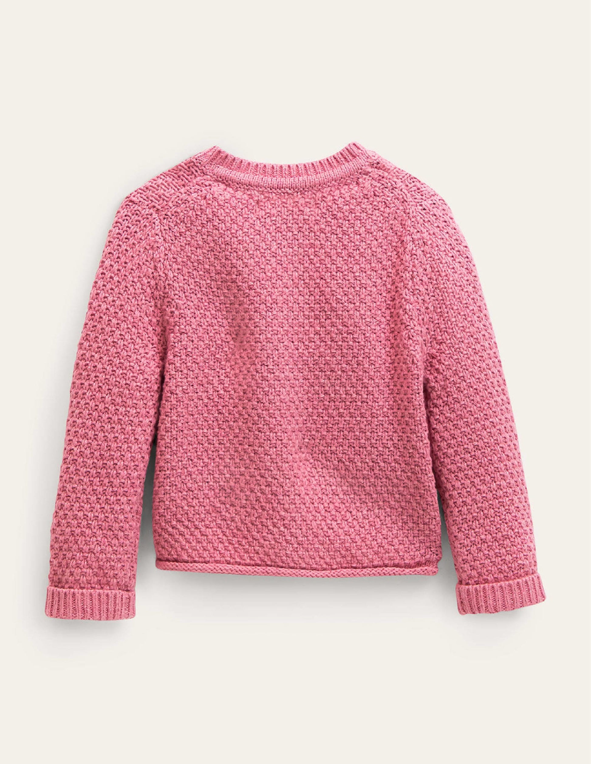 Dicker strukturierter Cardigan-Mandelblütenrosa Meliert-2