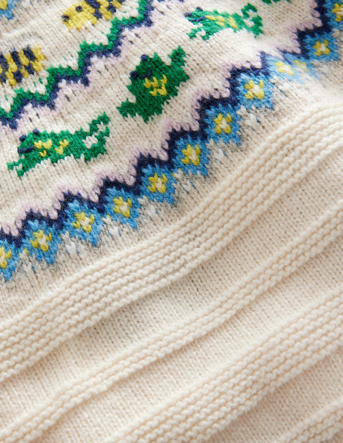 Pull motif jacquard-Grenouilles avoine chiné - Image 3