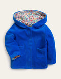 Samtjacke mit Kapuze und Jerseyfutter-Penzance-Blau