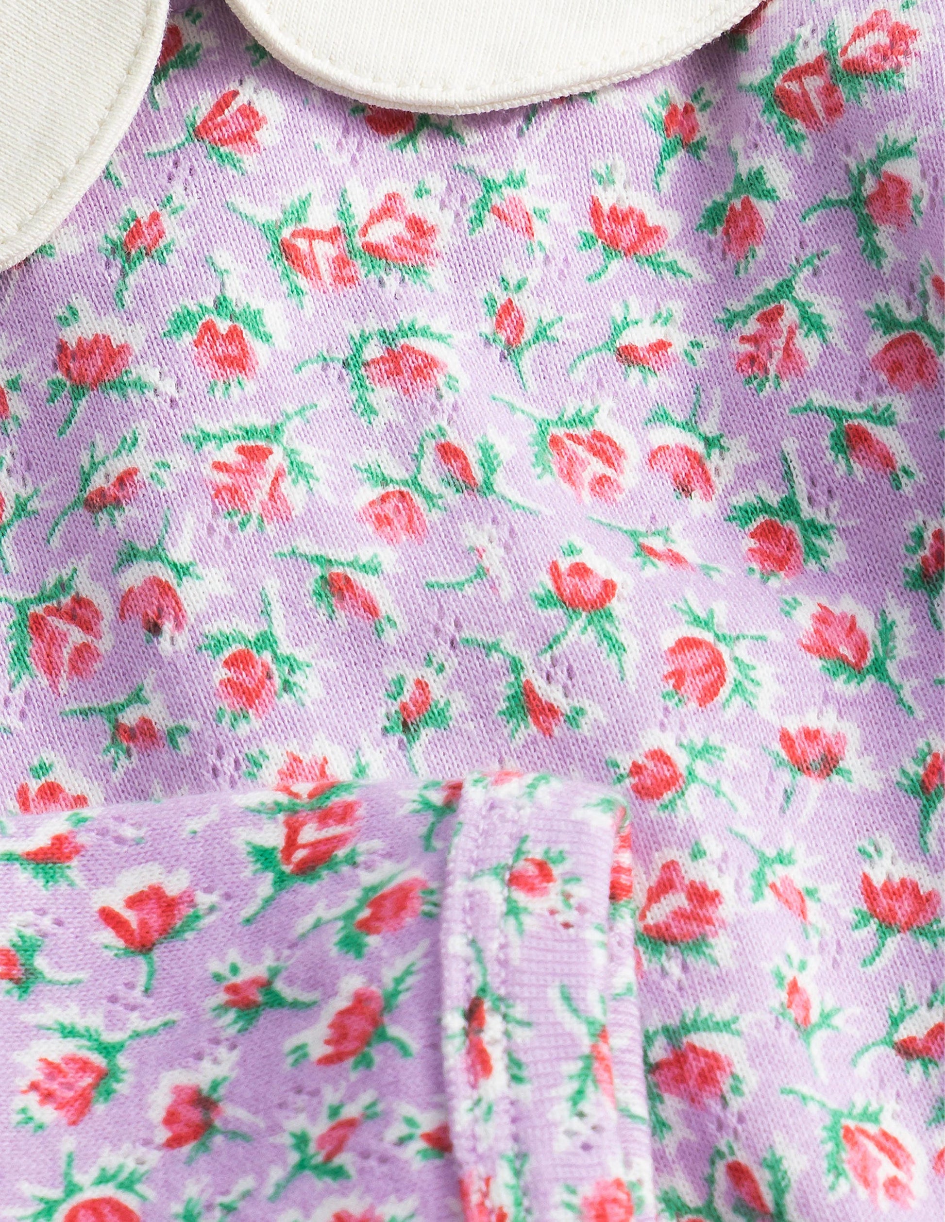 Body à col en pointelle-Motif Vintage Sprig lilas-3