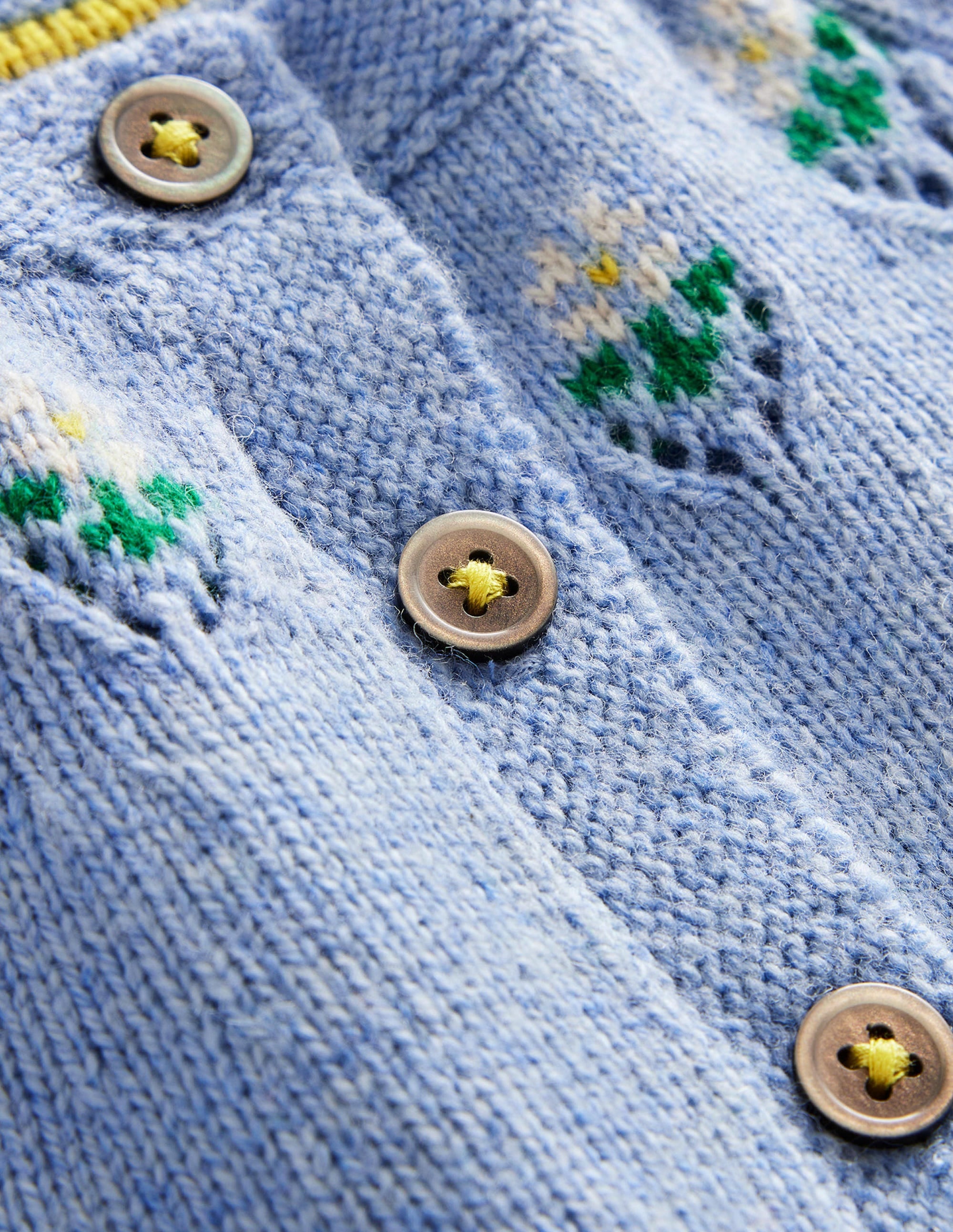 Embroidered Flower Cardigan-Brunnera Blue - Image 3