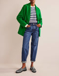 Klassische Mokassin-Loafer-Dunkelgrau Metallic-Leder