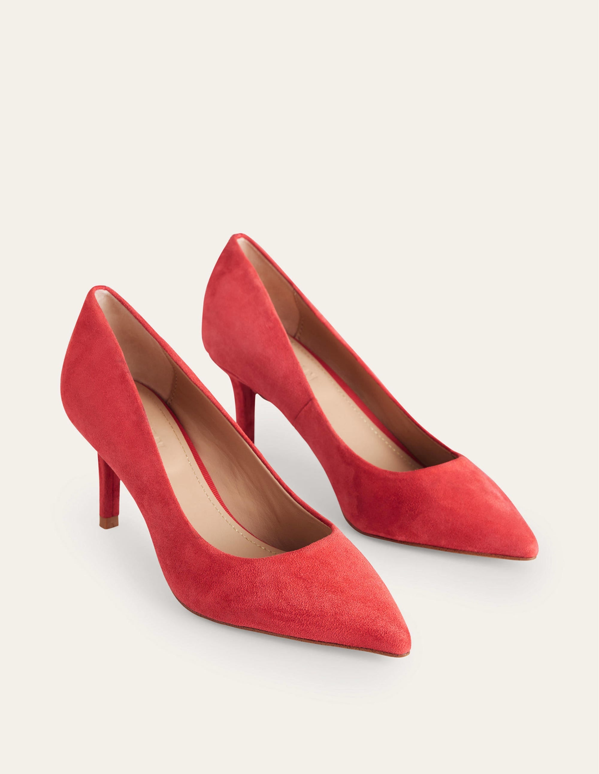 Klassische Pumps aus Veloursleder-Pepperoni Rotes Veloursleder - Image 3
