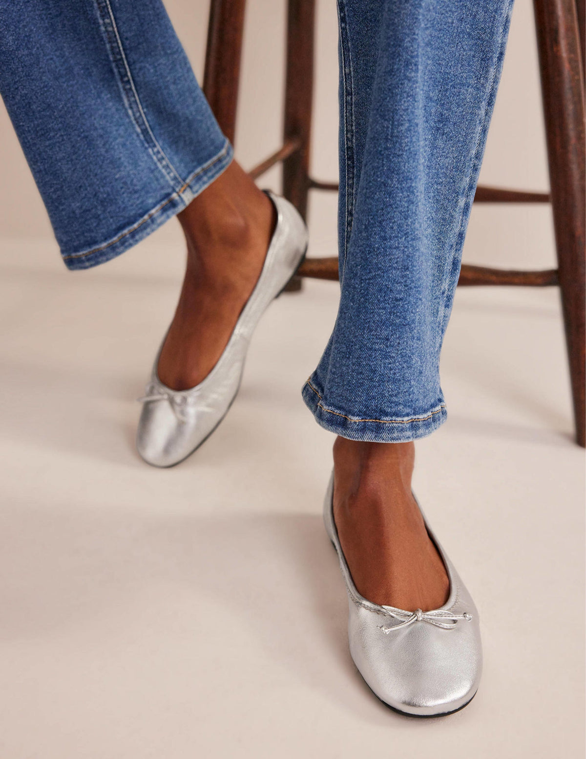 Kitty Ballerinas mit flexibler Sohle-Silber Metallic-1