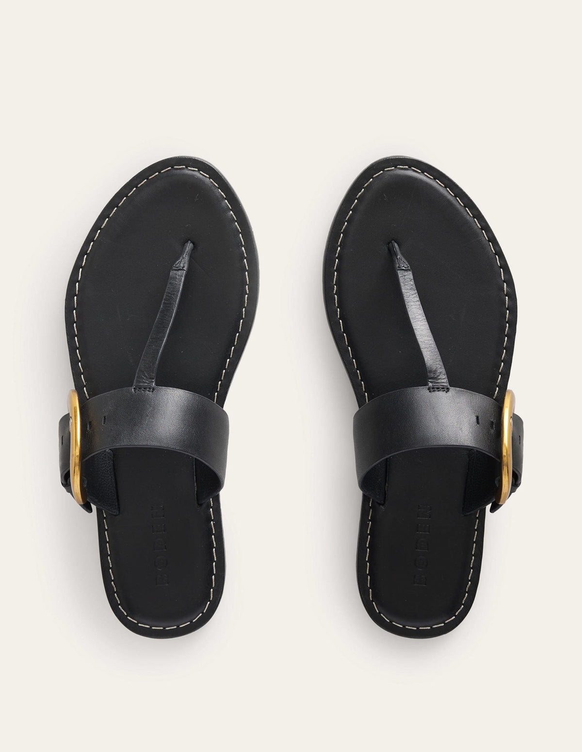 Sandalen mit Schnalle und Zehensteg-Schwarz - Image 5