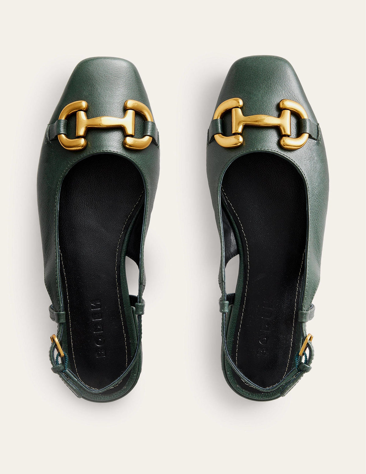 Iris Ballerinas mit Fersenriemen und Trensendetail-Wintergrün Leder - Image 6