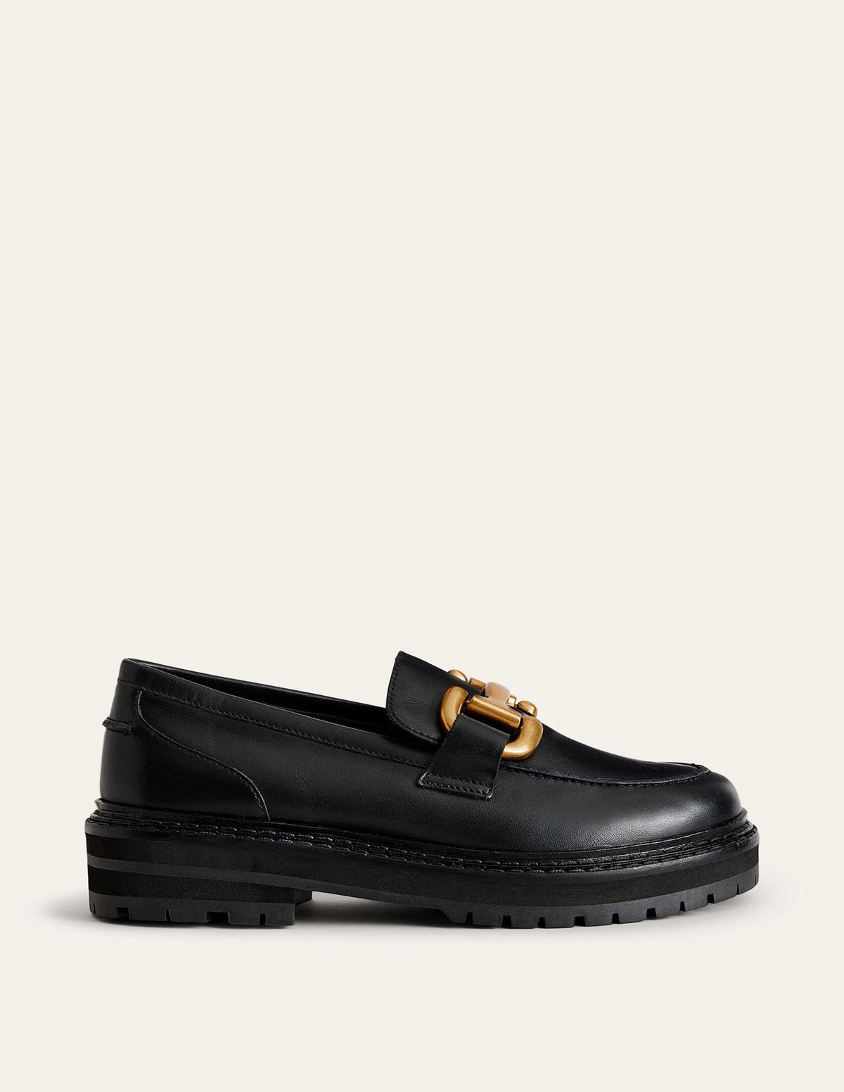 Mocassins Iris semelle épaisse à mors décoratif-Cuir box noir - Image 3