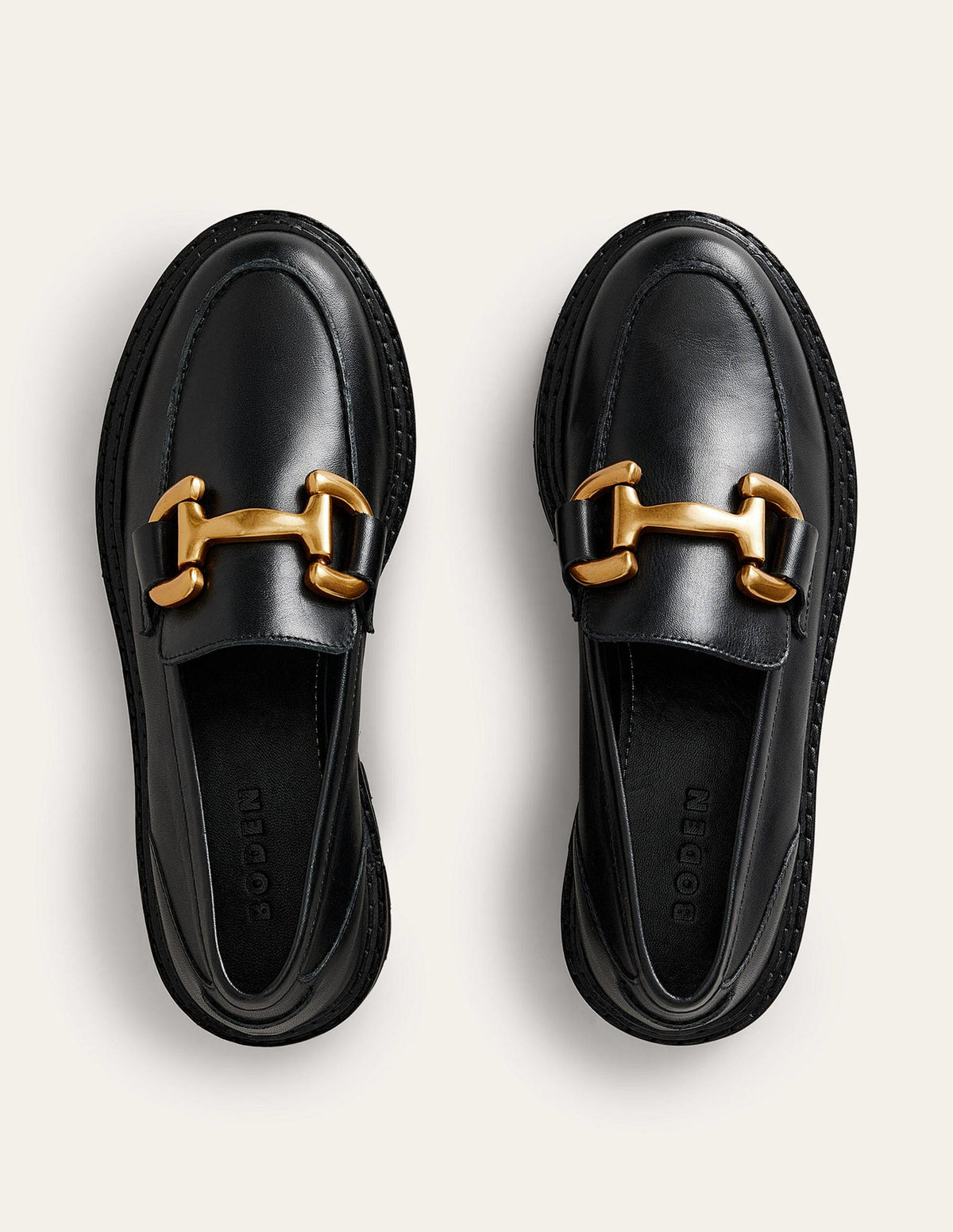 Mocassins Iris semelle épaisse à mors décoratif-Cuir box noir-6