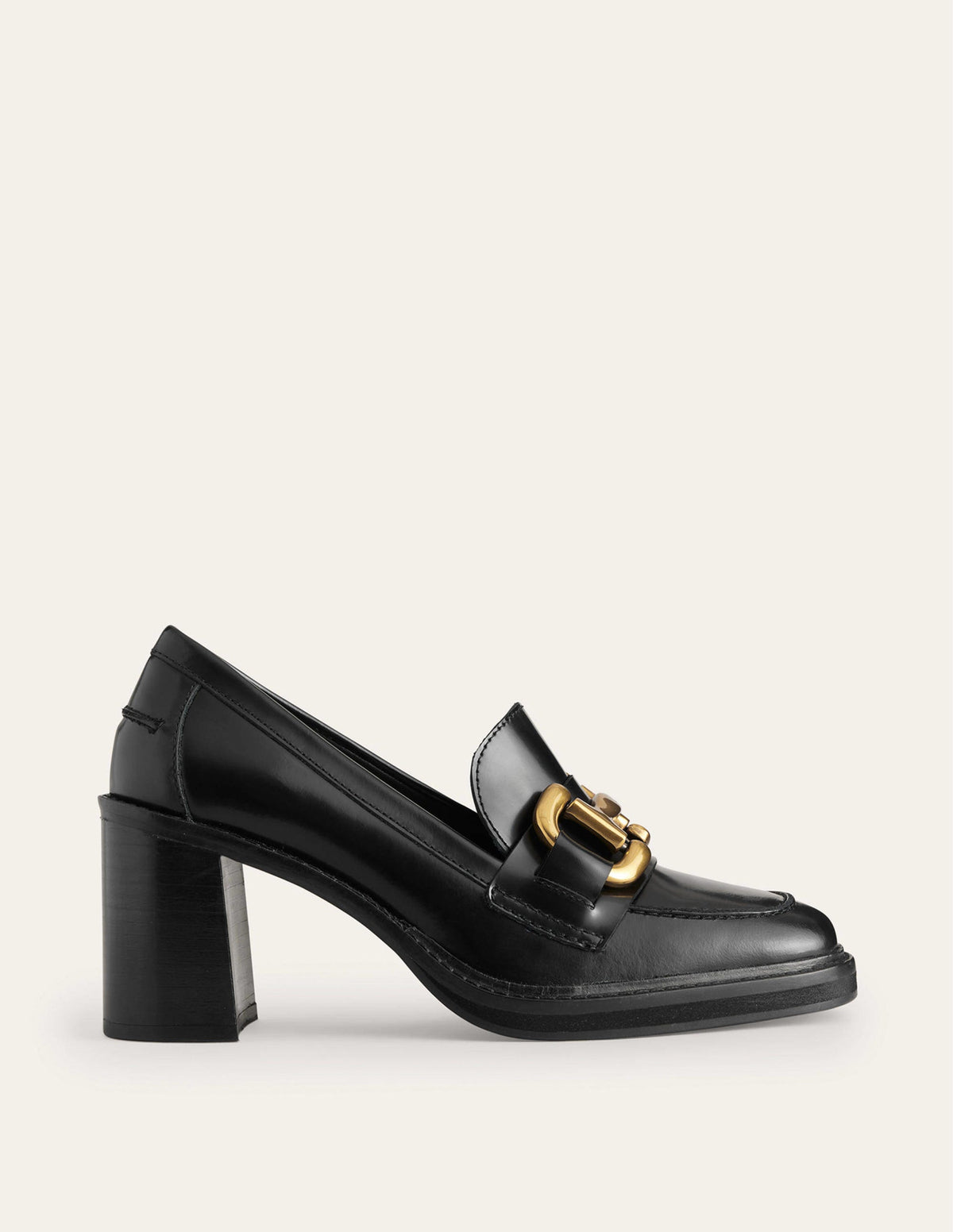 Iris Absatz-Loafer mit Trensendetail-Schwarzes Kalbsleder-3