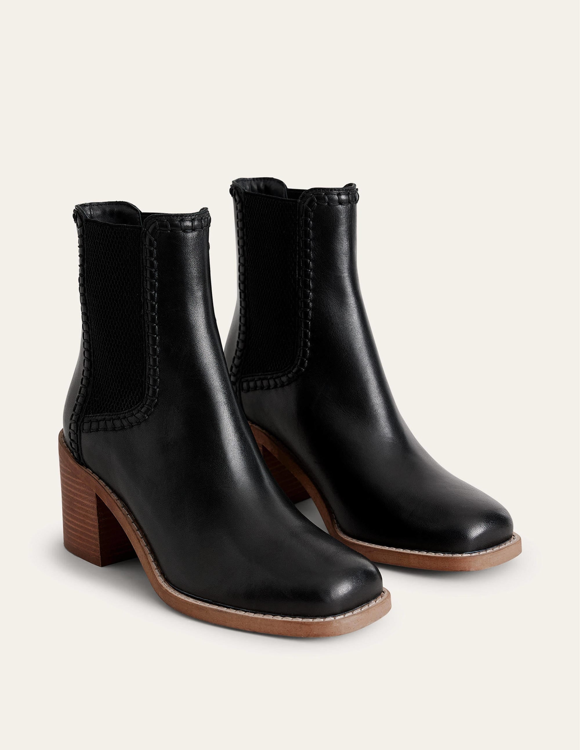 Bottines Chelsea à talons carrés-Noir - Image 3