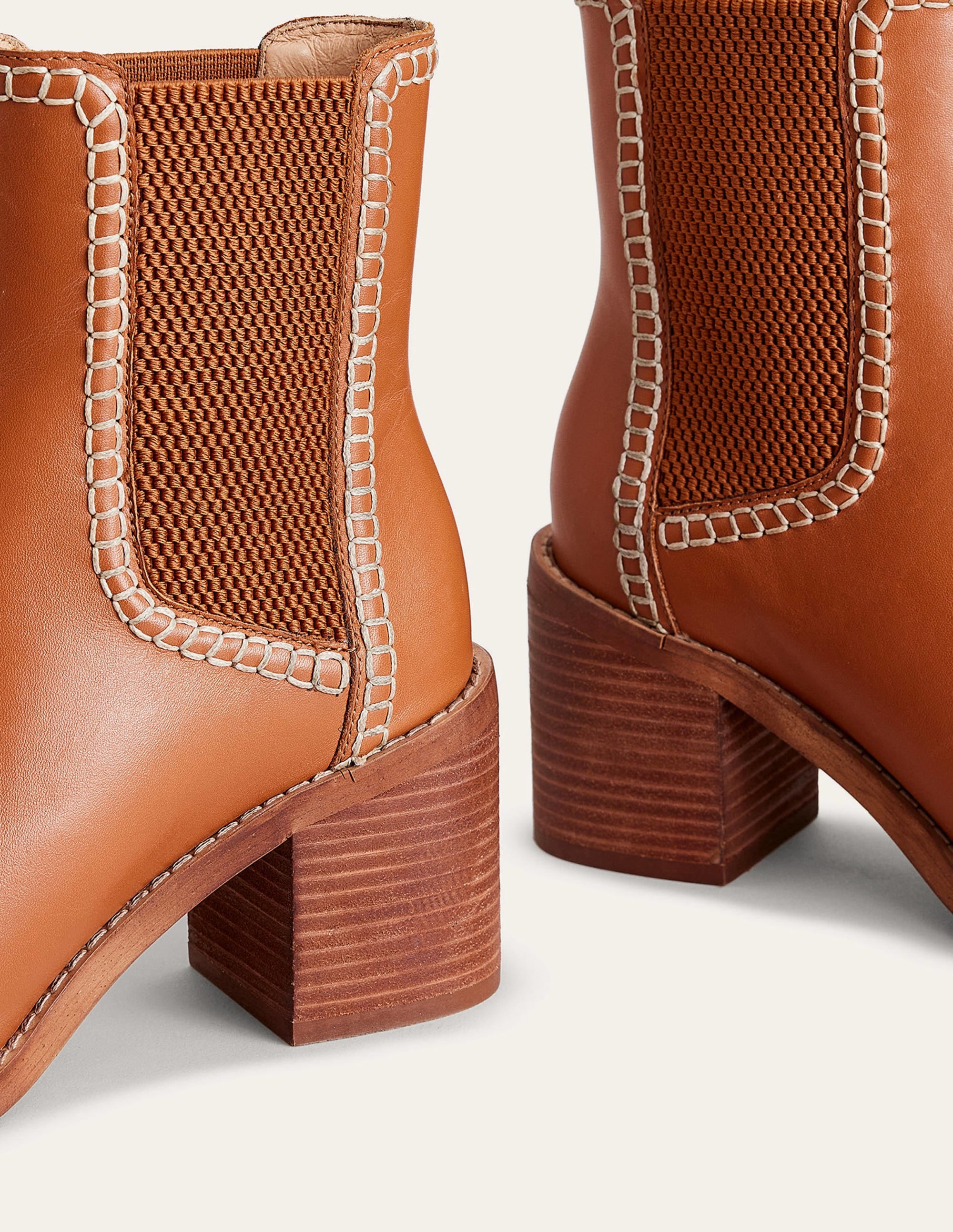 Chelsea-Boots mit Blockabsatz-Honig - Image 4