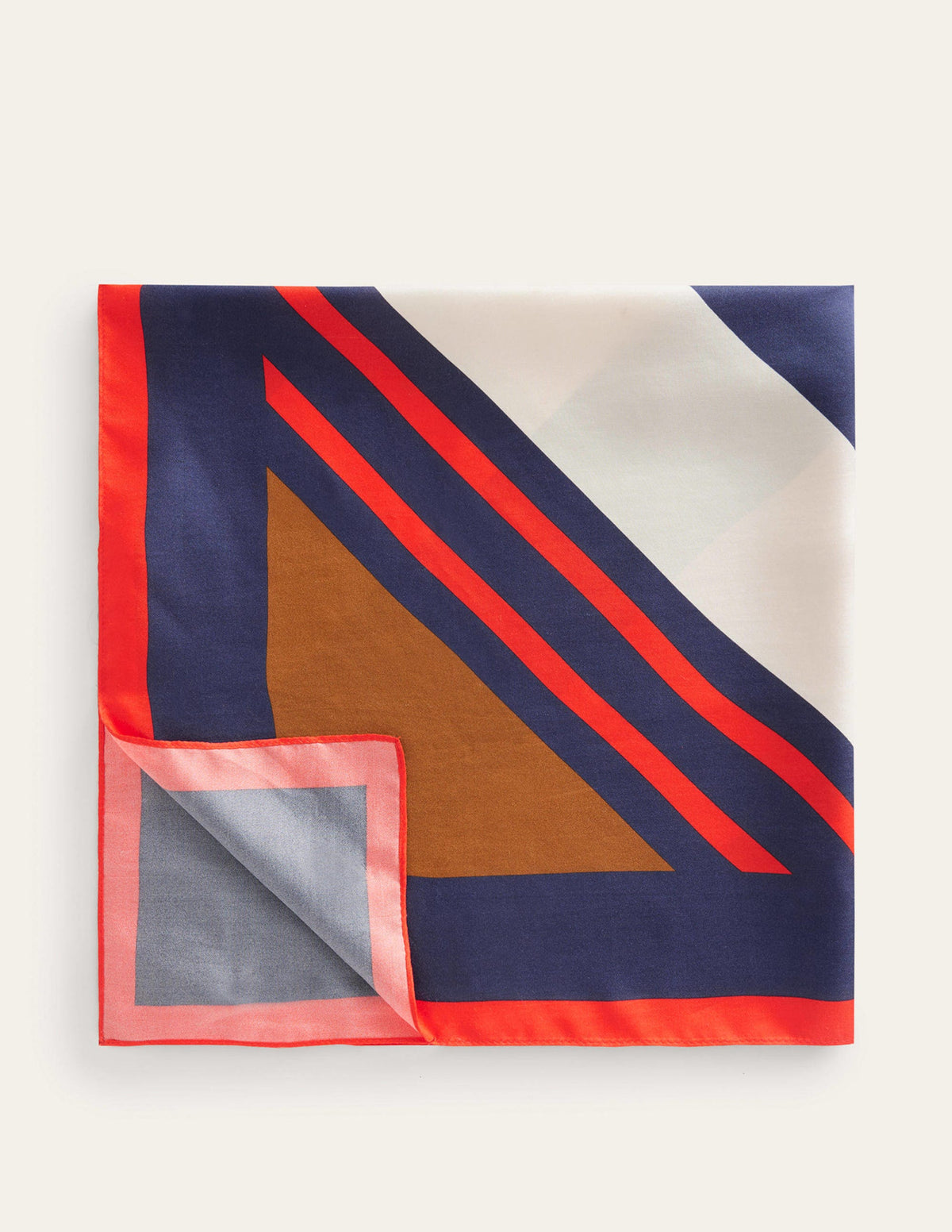 Foulard carré Elisabeth en soie-Rayé multi-2
