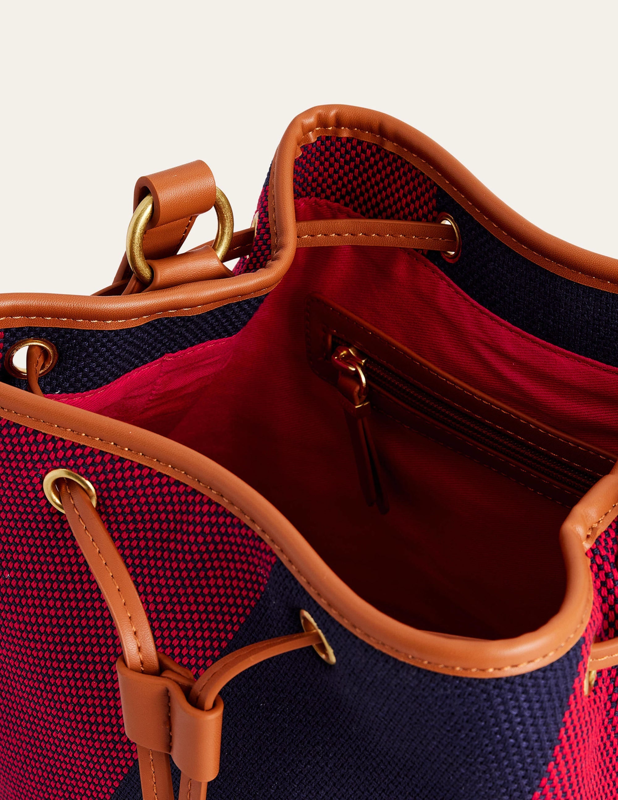Bucket Bag-Red Navy Stripe - Image 4