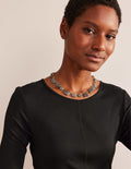 Collier épais semi-précieux-Noir
