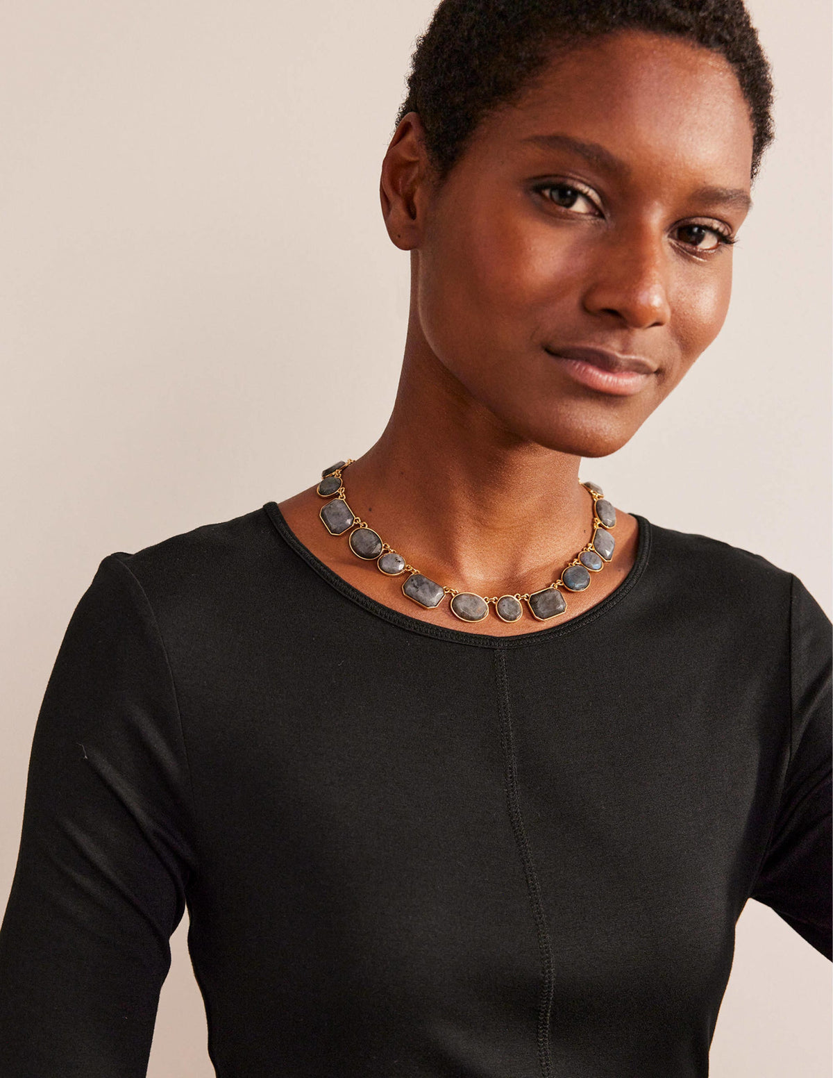 Collier épais semi-précieux-Noir - Image 1